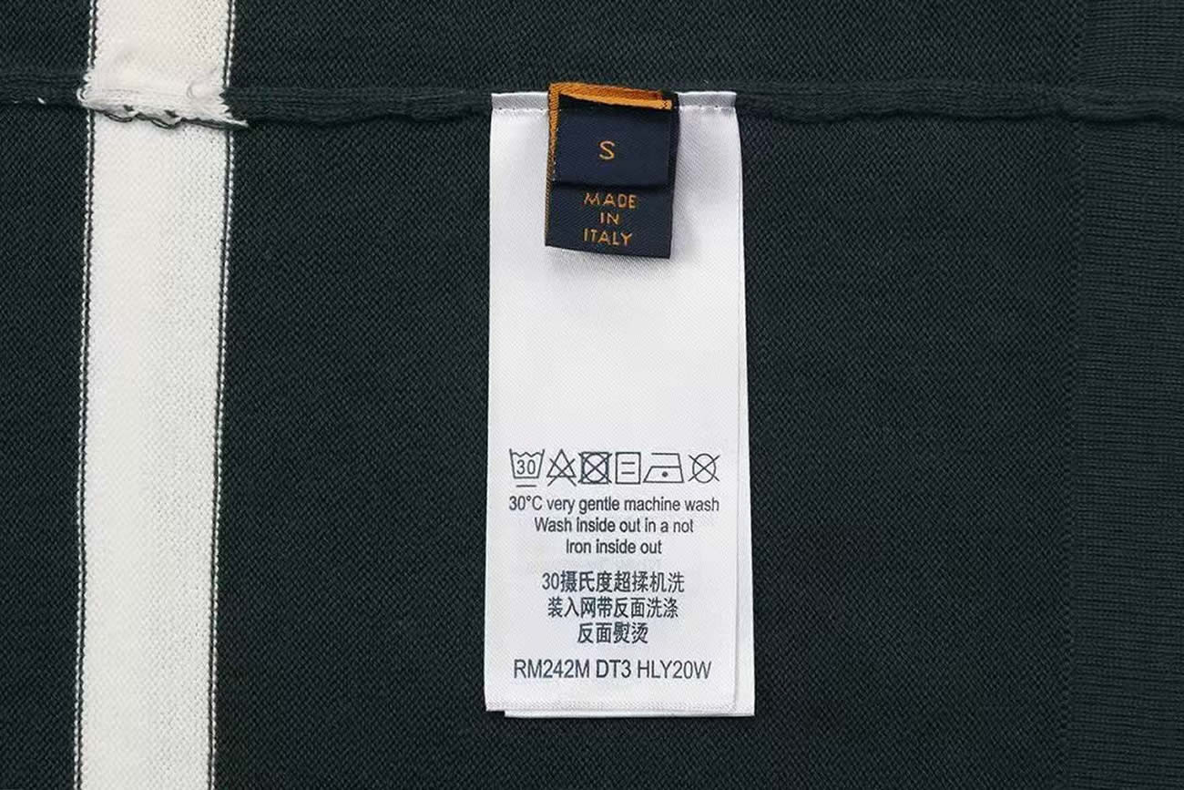 Louis Vuitton Green Polo T Shirt With White Embroidered (4) - www.newkick.vip